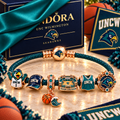 UNCW Braided Leather Charm Bracelet Set NHVH