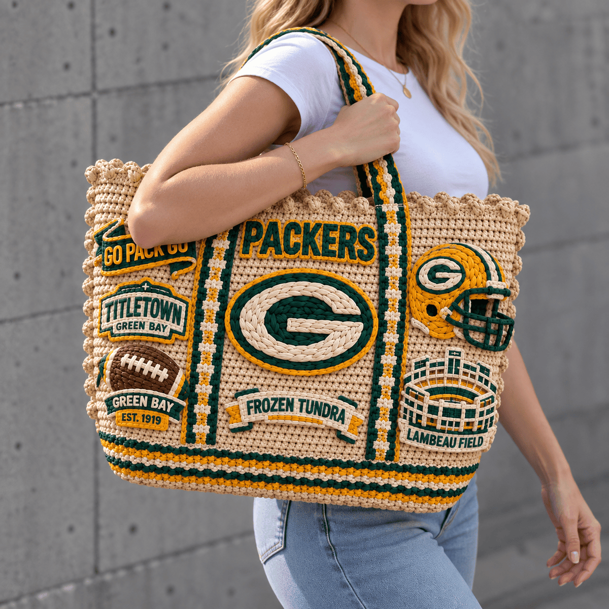 GBP Straw-Style Embellished Tote Bag NTKO